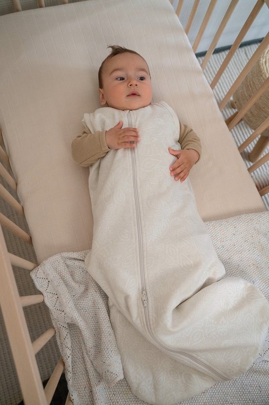 Lodger - Slaapzak newborn - afritsbare mouwen - creme - 62cm - kan in autostoel