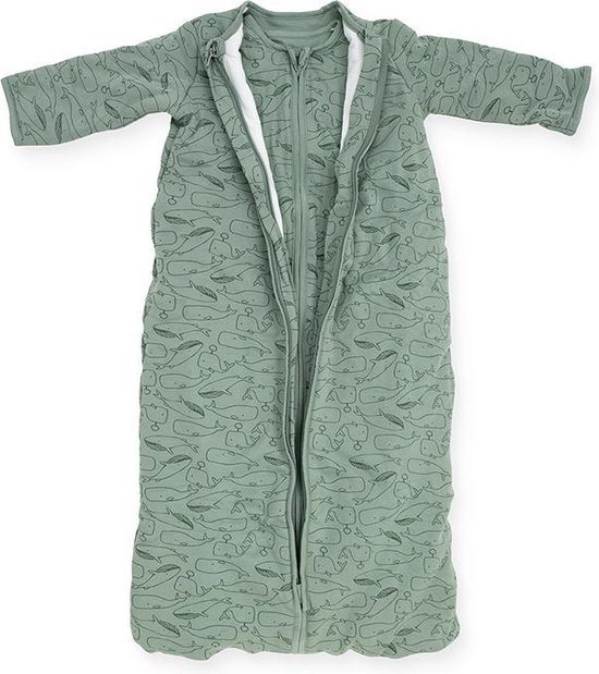 Jollein Baby Baby Winterslaapzak 4-Seizoenen 90cm Whales - Ash Green
