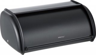 Kinghoff 1834 - Broodtrommel groot - RVS - Zwart - Retro - 44x27x18,5 cm