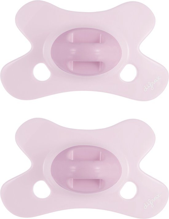 Difrax Natural Fopspeen - 0 tot 6 Maanden - Lichterroze - 2 Stuks