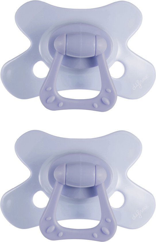 Difrax Natural Fopspeen - 12 tot 18 Maanden - Blauw - 2 Stuks