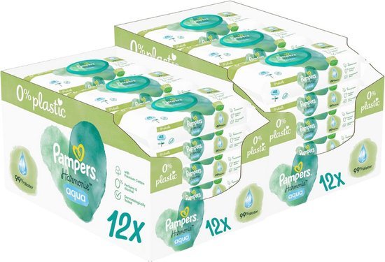 Pampers Harmonie Aqua babydoekjes - 1152 billendoekjes - 24 x 48 doekjes - 0% plastic