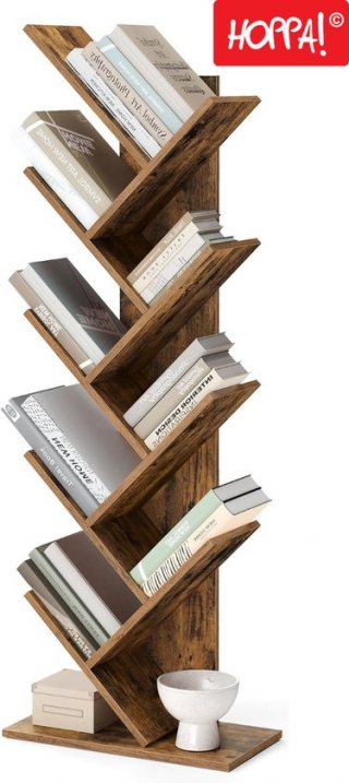 Hoppa! - Boekenkast - Vintage Bruin - Metaal - 50 x 25 x 142 cm (B x D x H)