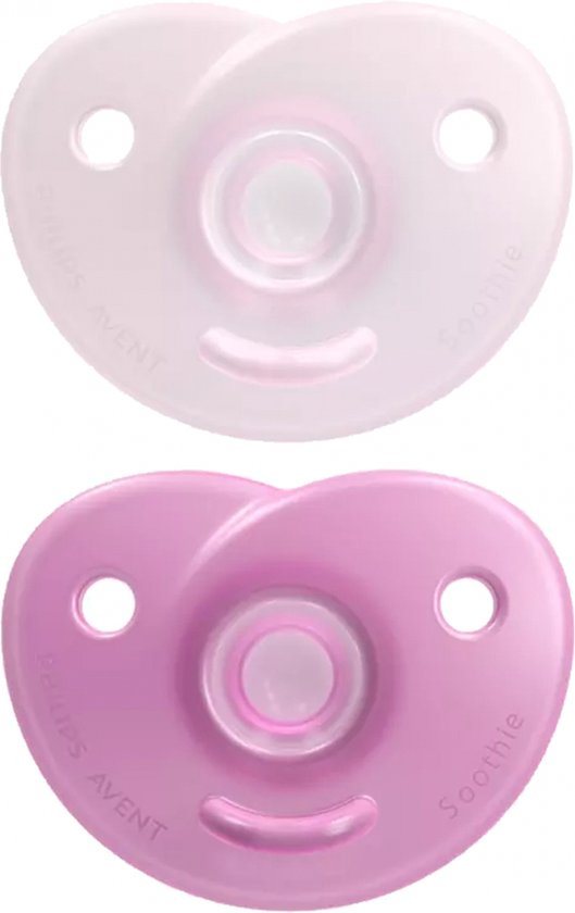 Philips Avent Soothie Fopspeen - 0 tot 6 Maanden - 2 Speentjes - Roze/Donkerroze - SCF099/22