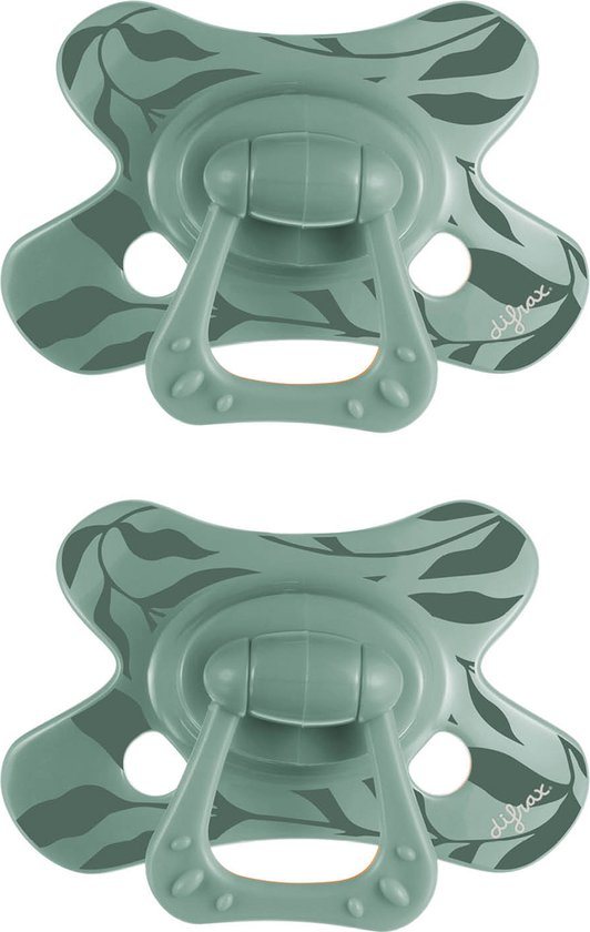 Difrax Natural Fopspeen - 12 tot 18 Maanden - Groen - 2 Stuks