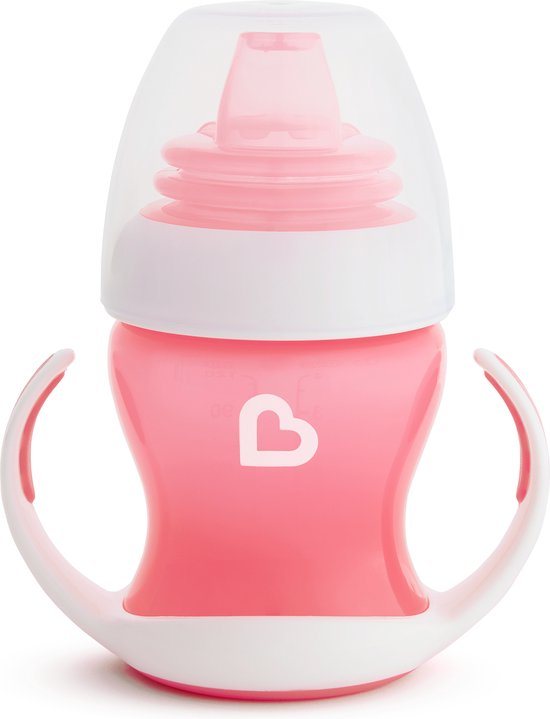 Munchkin Overgangsbeker - Gentle beker - Transition Cup - Anti-lek Beker voor Baby's – Vanaf 4 Maanden - 118ml - Roze - Munchkin Drinkbeker