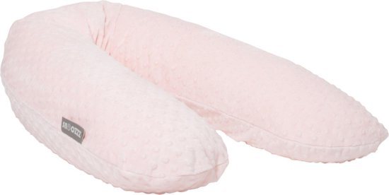 Snoozzz Voedingskussen Premium Kwaliteit - 185 cm – Microparel Vulling – Luxe Draagtas – Wasbare Hoes - Baby Roze