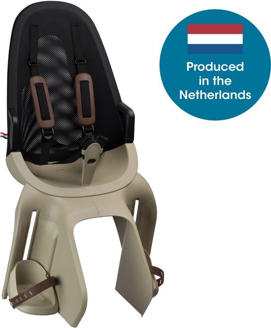 Qibbel Air Fietsstoeltje Achter Bagagedrager bevestiging - Quick Connect - Fietszitje - Cappuccino