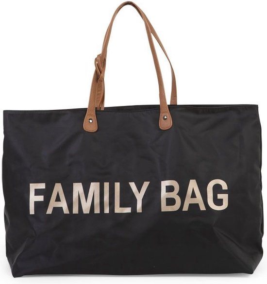 Childhome Family Bag - Luiertas - Zwart & Goud - Ruim Waterafstotend - Verzorgingstas