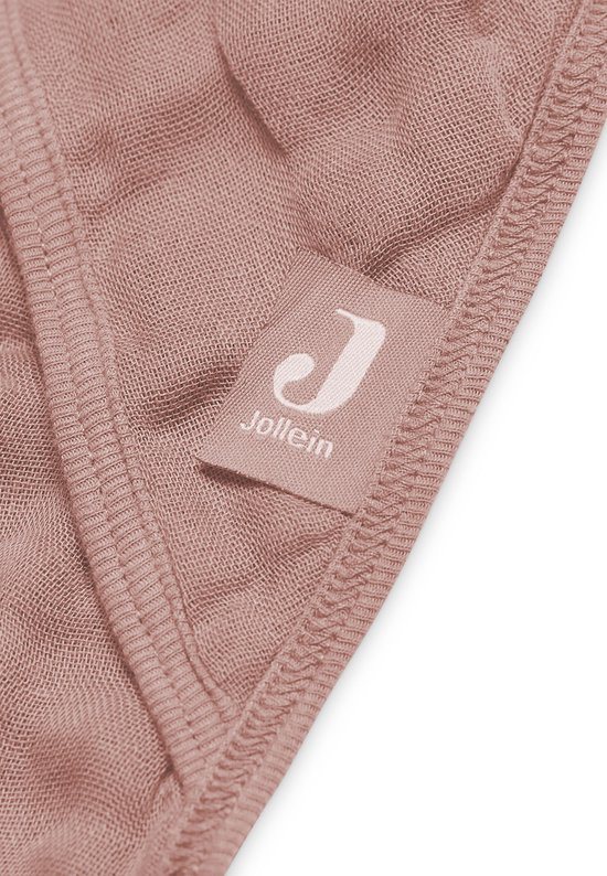 Jollein - Badcape Wrinkled - Roze - 100% Badstof Katoen - Baby Handdoek met Badcape, Omslagdoek, Badponcho - 75x75 cm