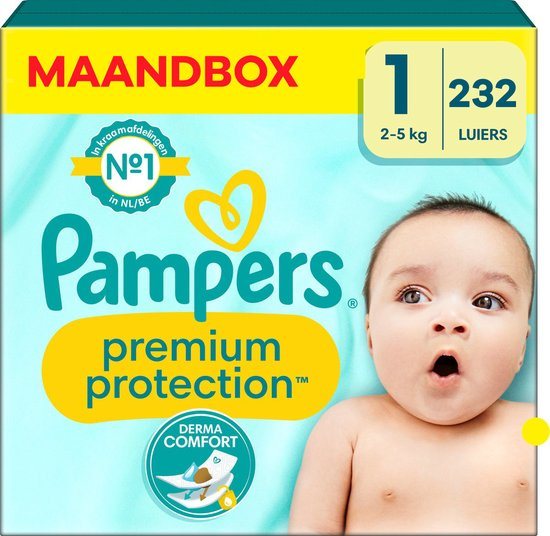 Pampers - Premium Protection - Maat 1 - Maandbox - 232 stuks - 2/5 KG