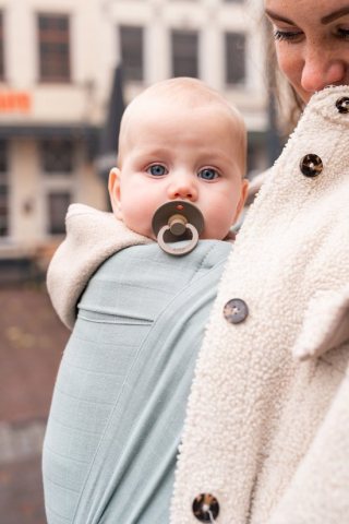 ByKay - Draagdoeken - MyKay Newborn - Half Buckle - Hydrofiel - Minty Grey