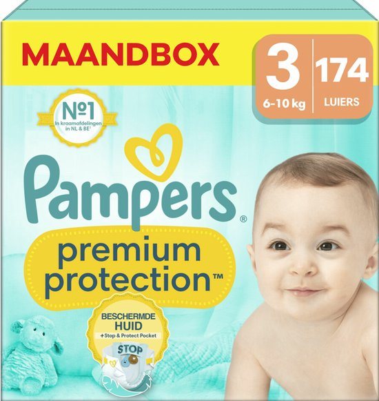 Pampers - Premium Protection - Maat 3 - Maandbox - 174 Stuks - 6-10 kg