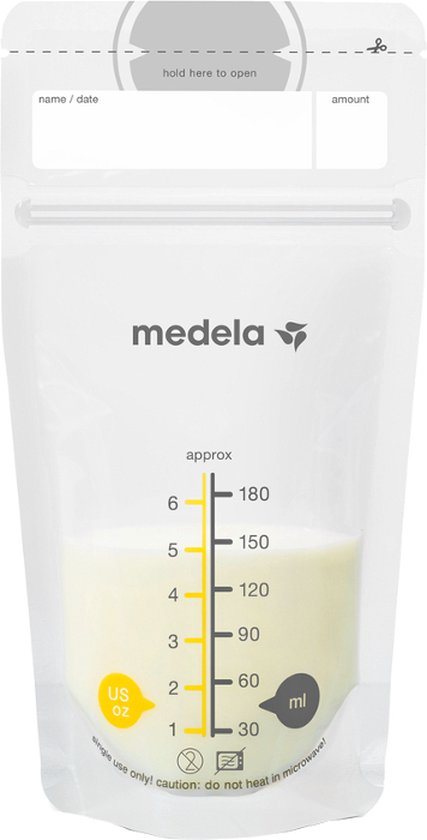 Medela Moedermelk Bewaarzakjes Moedermelkbewaarzakjes Medela zakjes - Gemakkelijke etiketteren - 180 ml - 25 stuks