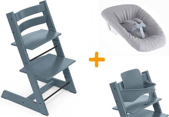 Stokke Tripp Trapp kinderstoel Bundel - Fjord Blue. met newbornset en babyset!