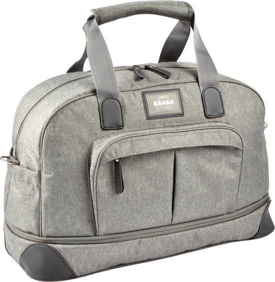 Béaba Amsterdam Luiertas – Heather Grey – Verzorgingstas Uitbreidbaar tot Reistas – 34 tot 50L – Inclusief Accessoires