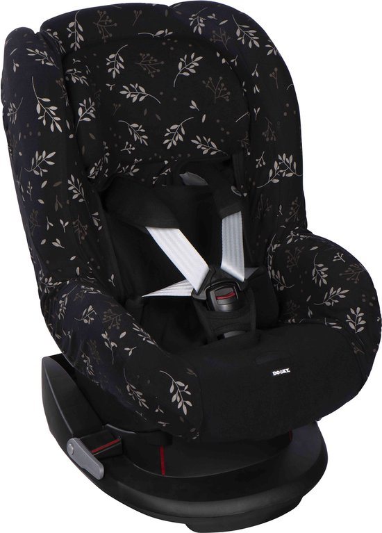 Dooky Seat Cover Groep 1 Autostoel hoes Romantic Leaves Black - Universele Autostoelhoes Maxi Cosi CabrioFix, Maxi Cosi hoes Pebble, Maxicosi hoes, Cybex en meer - Autostoelhoes Baby Universeel