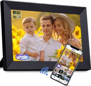 FAMPHOS Digitale Fotolijst met WiFi 10 Inch en App – Eenvoudig in Gebruik voor Ouderen – Direct Foto’s Ontvangen via WiFi – Cadeau voor Ouders & Grootouders