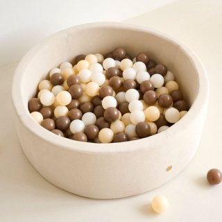 Petite Amélie Ballenbak Rond - 90x30 cm- Ballenbad incl. 200 ballen - Beige corduroy