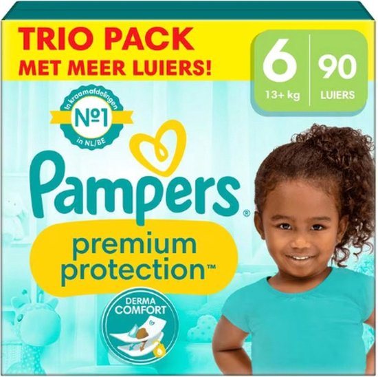 Pampers Premium Protection Luiers Trio Pack Maat 6 - 13 -18 KG - 90 Stuks