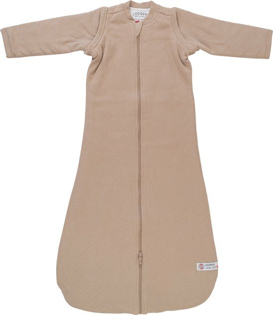 Lodger Hopper - Baby Slaapzak Winter met afritsbare mouwen - 80cm - 3.3 TOG - Autostoel - Beige - Winterslaapzak