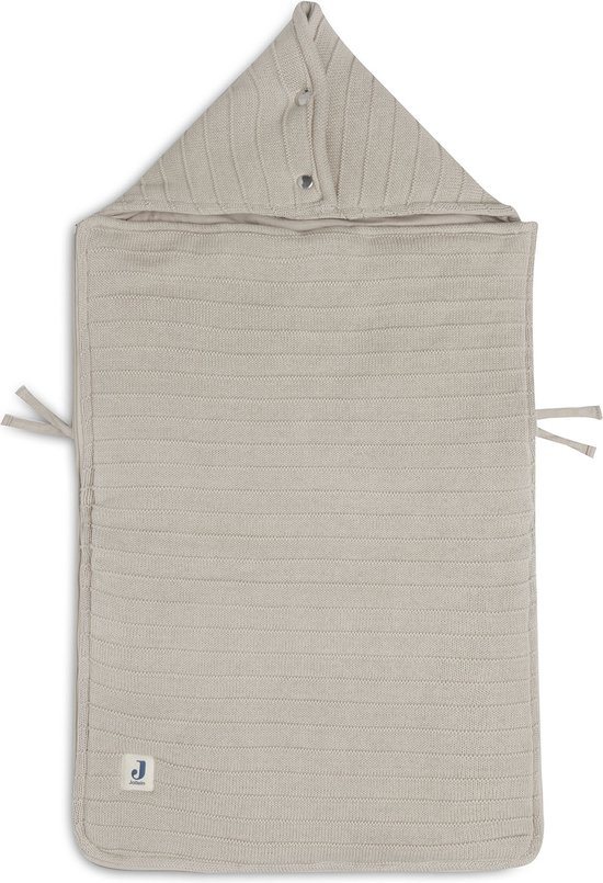 Jollein - Voetenzak (Nougat) - Pure Knit - Biologisch Katoen - Footmuff Maxi Cosi, Kinderwagen of Autostoel - 42x82cm