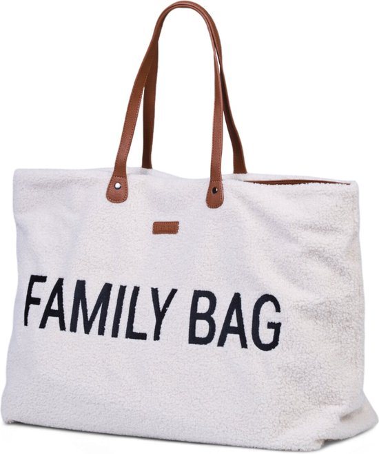Childhome Family Bag Verzorgingstas - Luiertas - Teddy Ecru - Superzacht & Ruim - 55 x 18 x 40 cm