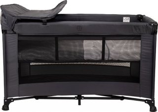 Novi Baby Kiki Luxe - Campingbed - Donker Grijs - reisbed - Inclusief transporttas - Inclusief verschoonblad - Inclusief bodemverhoger