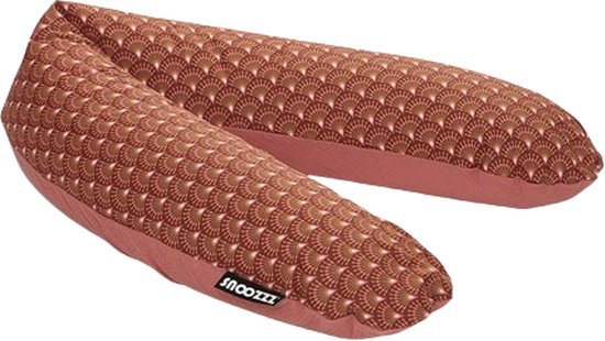 Snoozzz Voedingskussen Zwangerschapskussen Zijslaapkussen - met afneembare hoes van katoen - 185 cm - Ginza Marsala