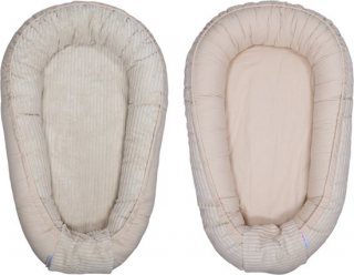 MamaLoes Omkeerbaar Babynest - Babynestje Beige - Wasbaar - Velours Rib