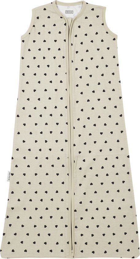 Meyco Baby Sweet Heart baby zomerslaapzak - soft sand/black - 60cm - 0.3 TOG