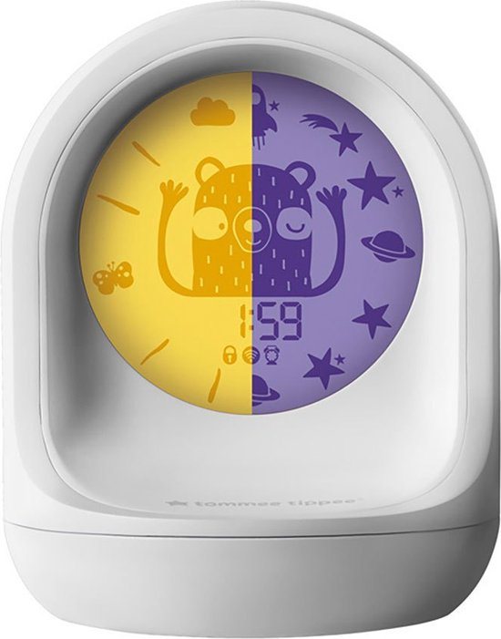 Tommee Tippee Timekeeper -slaaptrainerklok -slaaphulp, wekker en nachtlampje voor kinderen, met app-functie en aanpasbaar
