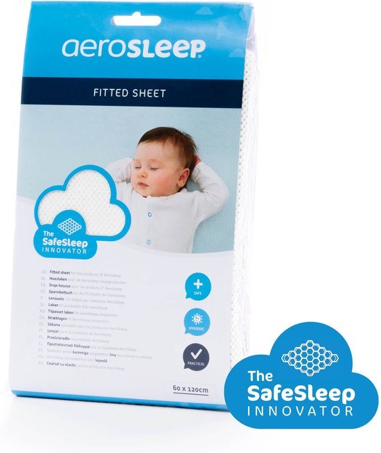 AeroSleep® hoeslaken - voor babybed, ledikant & wieg - 80 x 40 cm - Ecru