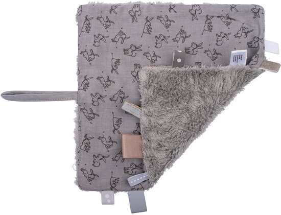 Baby Knuffeldoekje - Speendoekje 100% biologisch katoen - Comfortdoekje 25 x 25cm - Cloudy Grey - Grijs - Snoozebaby