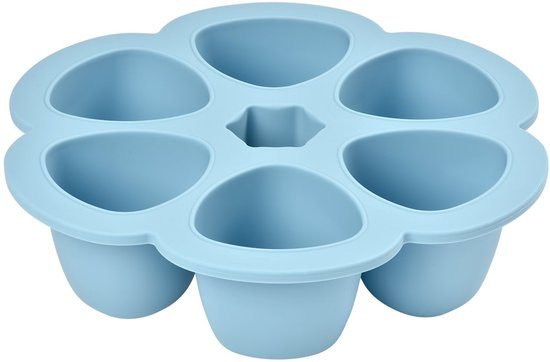 Béaba Siliconen Bewaarschalen - 6 Porties x 150ml - Babyvoeding Bewaren & Invriezen - Hitte- en Koudebestendig - Blauw