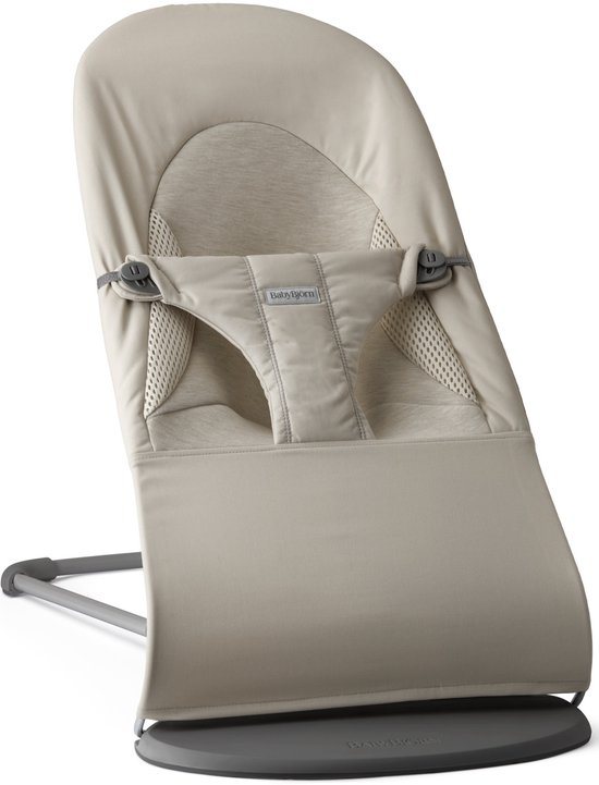 BabyBjörn Wipstoel Balance Soft - Geweven-Jersey - Tri-Fabric - Zandgrijs - Ergonomisch - Verstelbaar - Inklapbaar