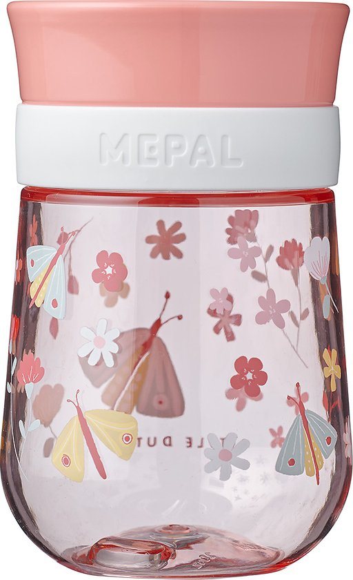 Mepal Mio 360° oefenbeker Little Dutch - 300 ml - Makkelijk vast te houden - Kinderservies - Flowers & Butterflies