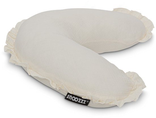 Snoozzz Voedingskussen Small met afneembare hoes - Fiber vulling - 120 cm - Champagne Ruffles