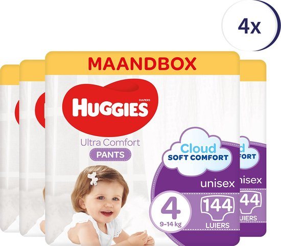 Huggies Luierbroekjes - maat 4 (9 tot 14 kg) - Ultra Comfort - unisex - 576 stuks (16x36) - Maandbox