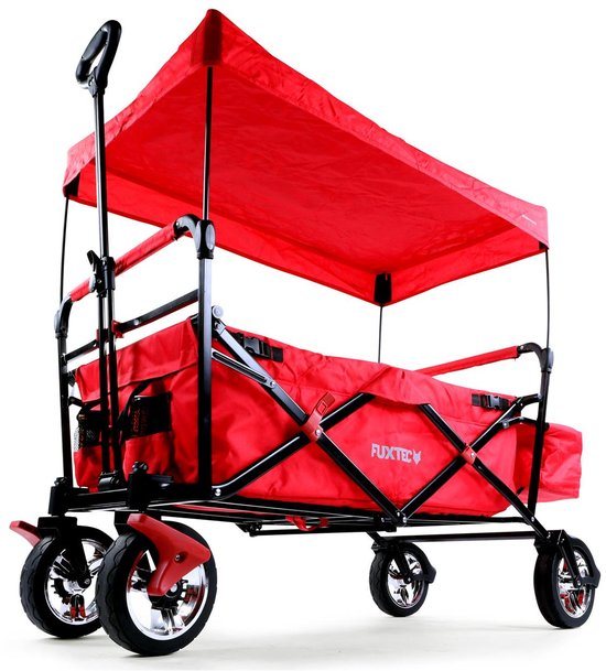 Kinderwagen - Rood - FUXTEC City Cruiser - opvouwbaar laadvermogen 75 kg