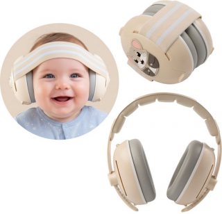 Muisstil® Gehoorbescherming Baby – Gecertificeerde Oorkappen voor baby’s en Peuters – Premium Oorbeschermers Baby - Koptelefoon Baby – 25 dB Bescherming – Beige
