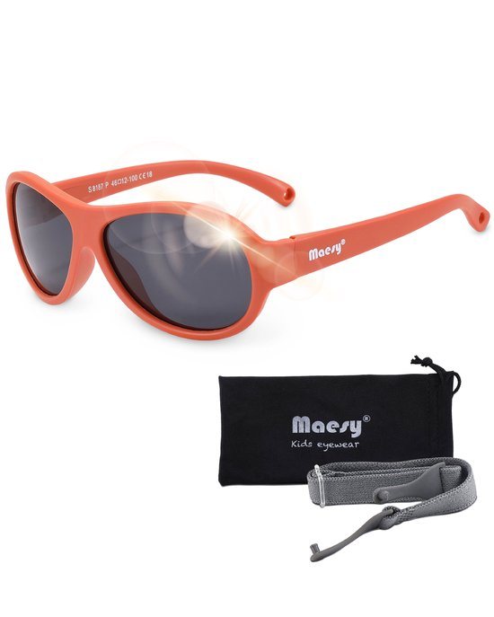 Maesy Baby Zonnebril Joya - 0 t/m 2 Jaar - Elastiek - Flexibel - UV400 Bescherming - Zonnebril Kind - Terracotta Brique