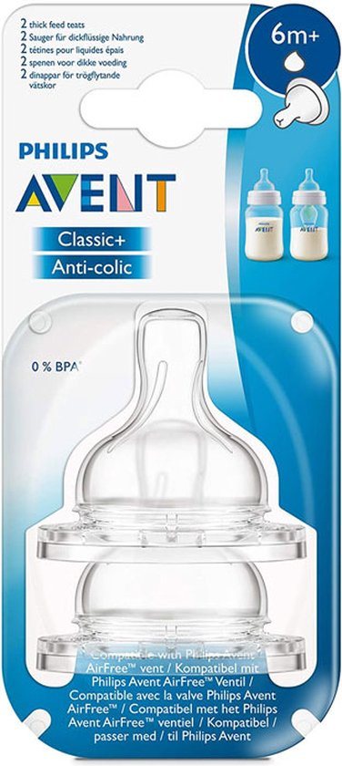 Philips Avent Classic+ SCF636/27 - Flesspeen Classic dikke voeding 6m+
