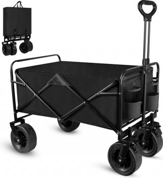 Outbee Bolderkar - Bolderkar Opvouwbaar - Bolderwagen - 100kg Draagvermogen - 100Liter Inhoud - Zwart