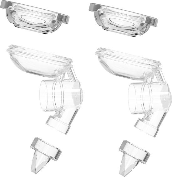 Youha® Ventiel connector - 2 stuks - cup connect kit - tussenstuk Youha borstkolven - 2x Membranen - 2x Ventielen - 2x Ventielbasis - Silicone connector kit - BPA vrij