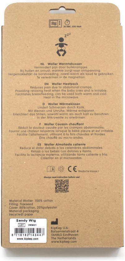 KipKep Woller Warmtekussen - Sandy Wig