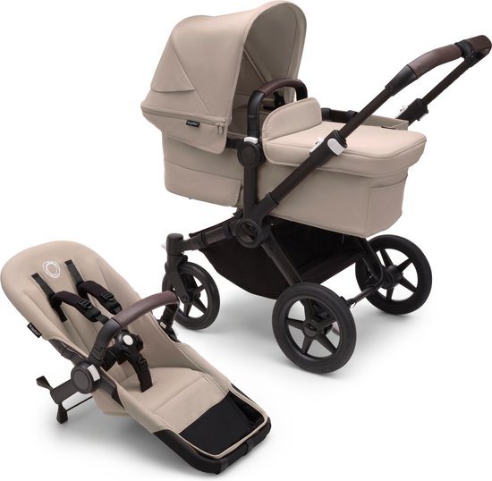 Bugaboo Donkey 5 Mono, om te toveren tot duokinderwagen waarin je kindjes naast elkaar zitten, Desert Taupe