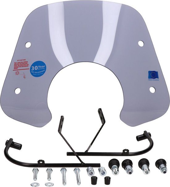 Windscherm Laag Smoke SYM Fiddle II Inclusief Bevestigingsset