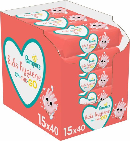 3x 15 Pampers Billendoekjes Kids Hygiene On-The-Go 1800 doekjes