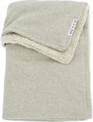Meyco Baby Knit Basic teddy wiegdeken - sand melange - 75x100cm - 2.0 TOG